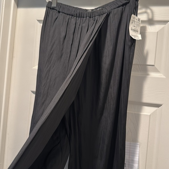 Zara Black Wide Leg Pants Or Skant Size Small NWT - Picture 7 of 9